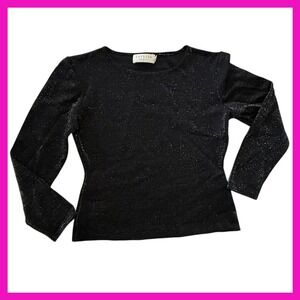 90's Vintage Express Tricot Sparkle Top Long Sleeve Shimmer Party Shirt